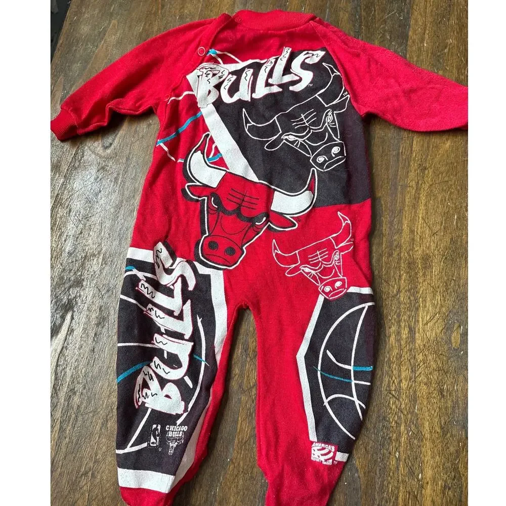 Vintage 90s Chicago Bulls Romper Americas Sport Team 0-3 Months